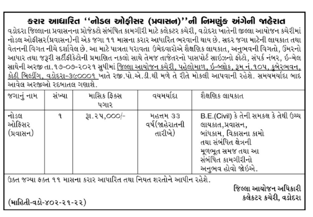 vadodara nodal officer posts 2021.png